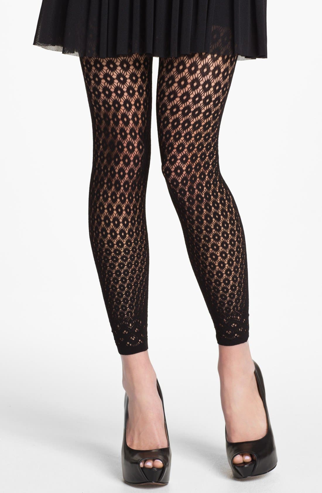 DKNY 'Eyelet Lace' Footless Tights | Nordstrom