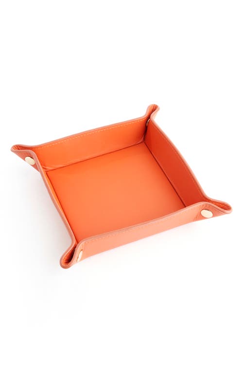 Shop Royce New York Personalized Catchall Leather Valet Tray In Orange - Deboss