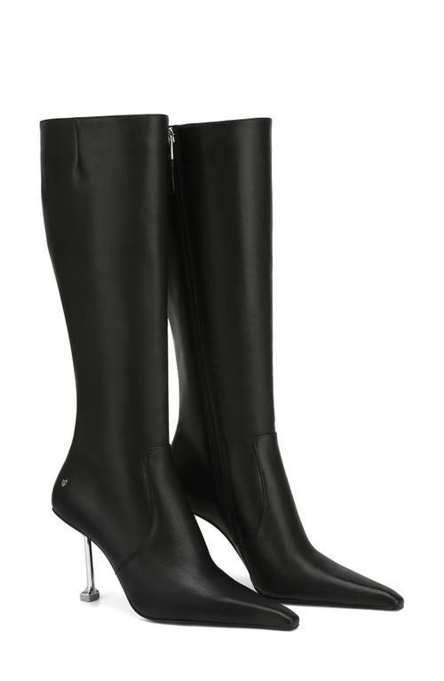 Shop Naked Wolfe Venture Pointed Toe Knee High Boot In Black-nappa Cow Leather