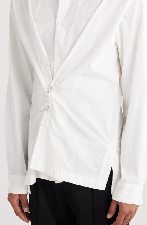 Shop Dries Van Noten Coulter Pin Detail Cotton Button-up Shirt In Off White