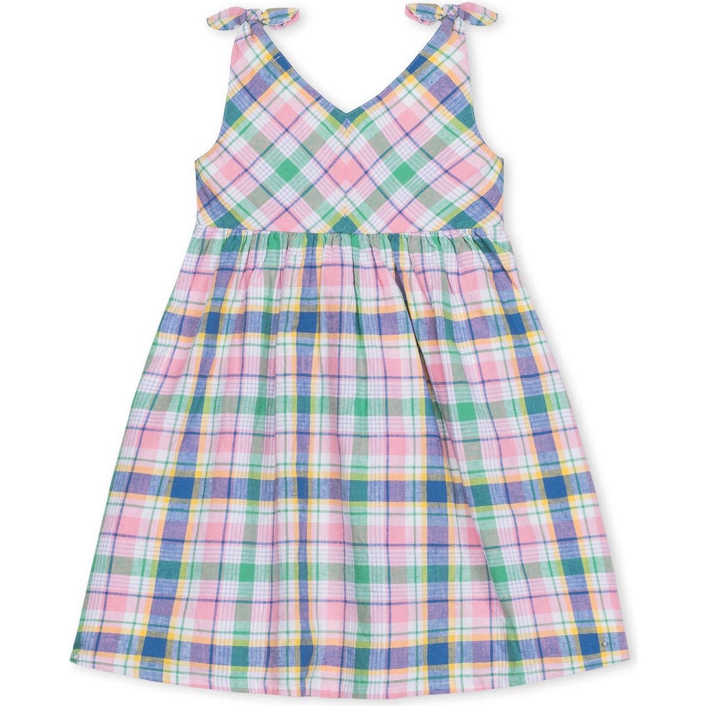 Hope & Henry Kids'  Girls' Sleeveless Bow Shoulder Swing Dress, Toddler In Multi