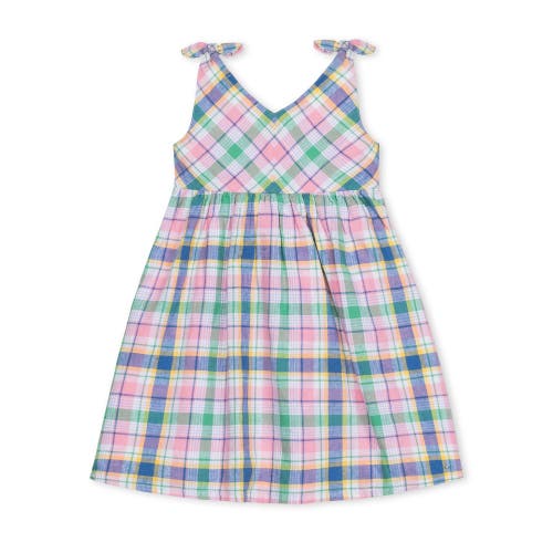 Hope & Henry Girls' Sleeveless Bow Shoulder Swing Dress, Infant In Flower Show Plaid