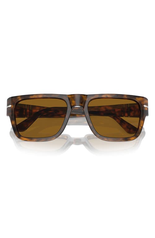 Shop Persol 57mm Round Sunglasses In Brown Havana