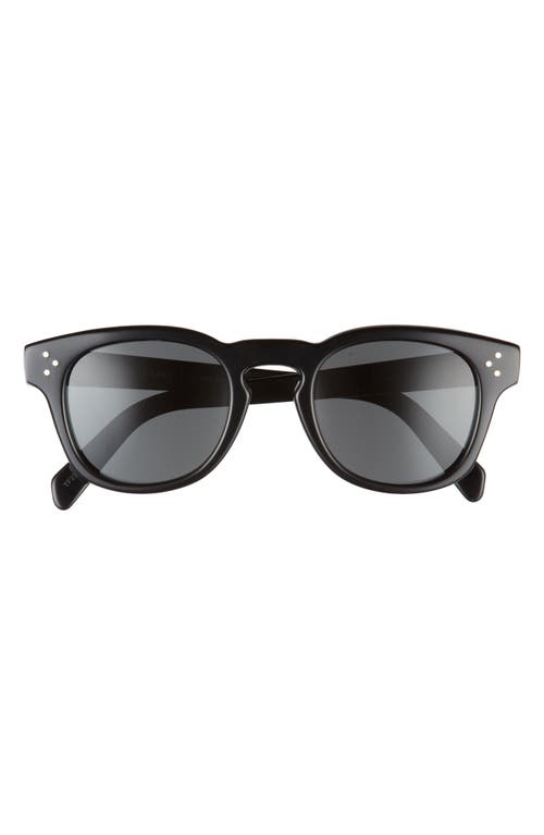 Shop Celine Bold 3 Dots 49mm Square Sunglasses In Shiny Black/smoke