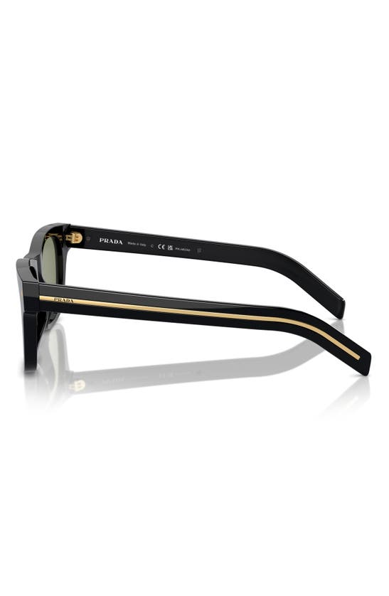 Prada 51mm Polarized Rectangular Sunglasses In Black