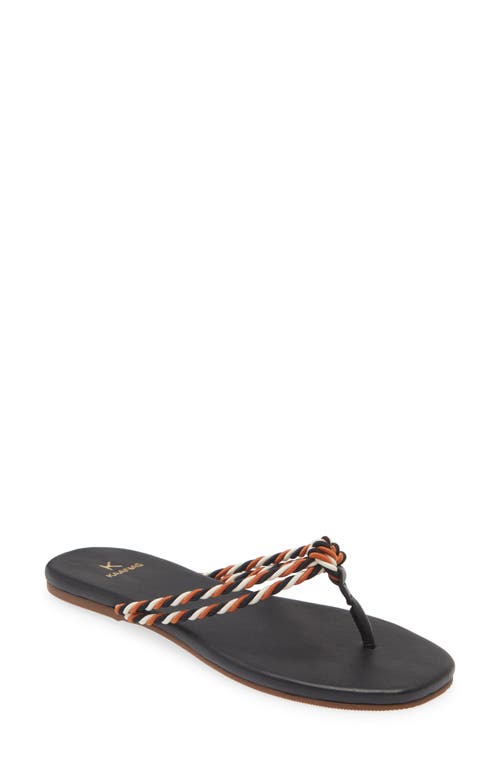 Kaanas Litibuan Corded Flip Flop In Navy Multi