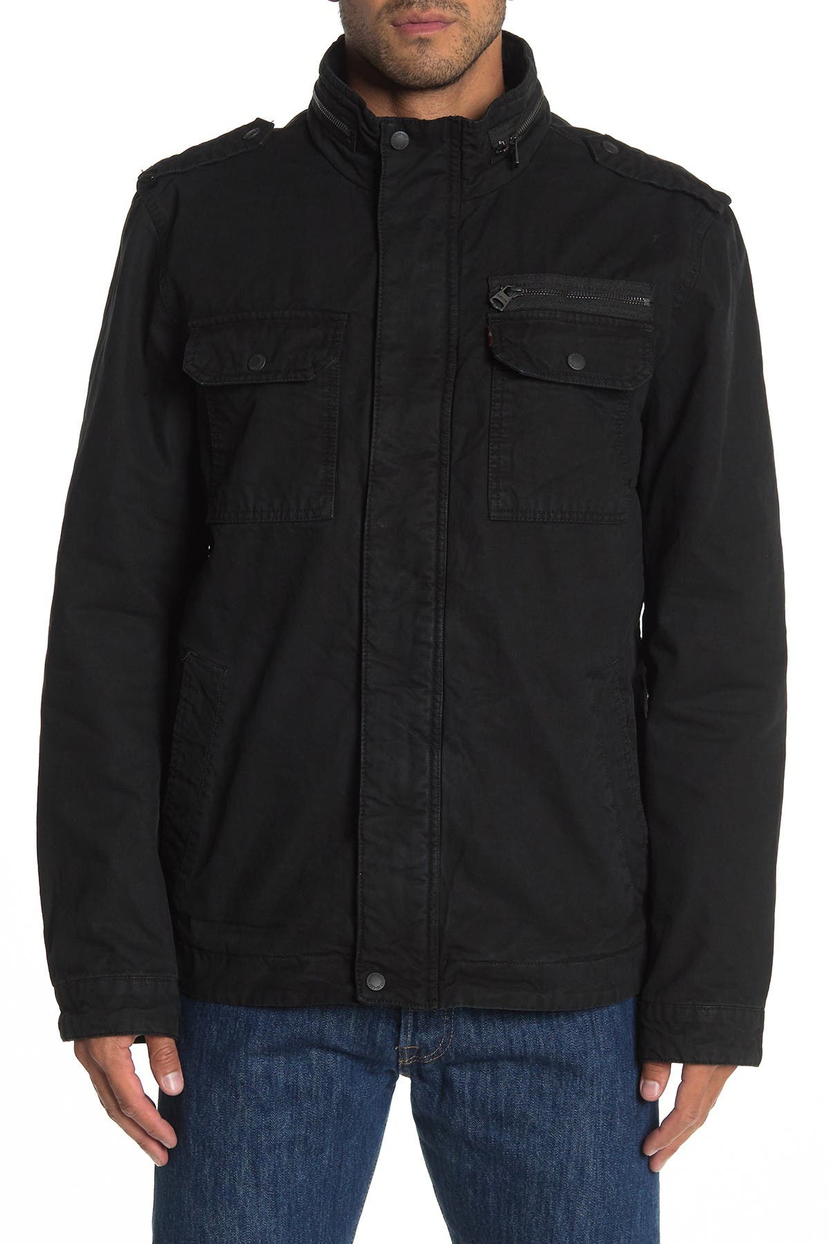 levi's black military jacket