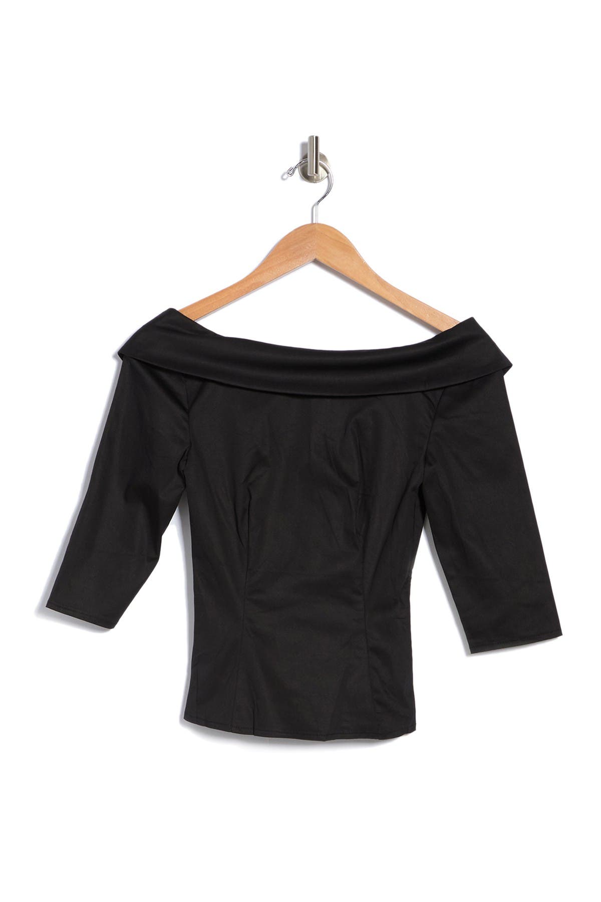 plain black off the shoulder top