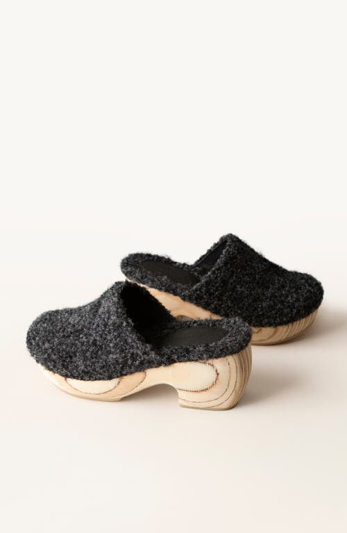 Shop Huma Blanco Celeste Clog In Charcoal Alpaca