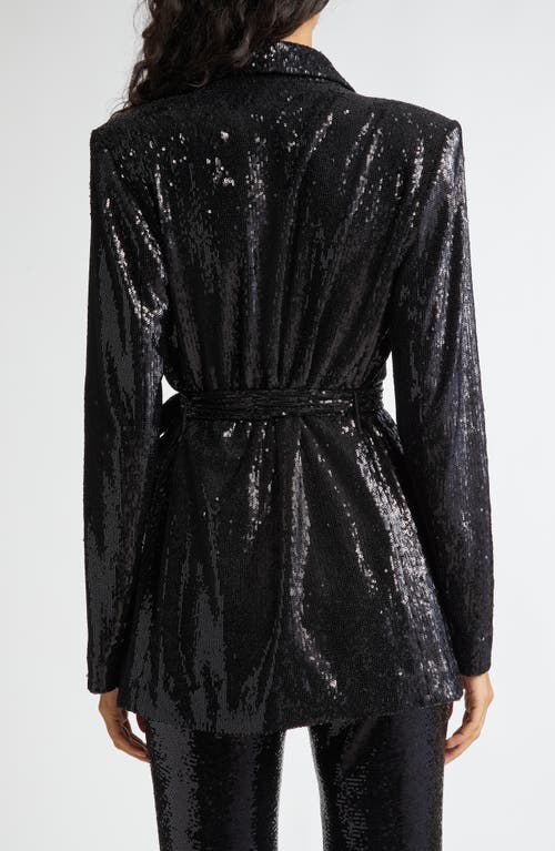 Shop L Agence L'agence Jordana Sequin Wrap Jacket In Black