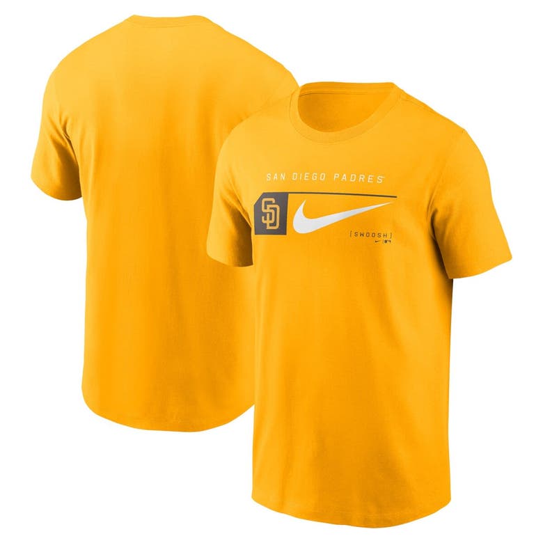 Shop Nike Gold San Diego Padres Team Swoosh Lockup T-shirt