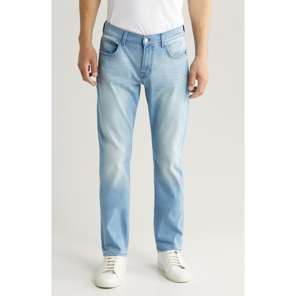 7 For All Mankind Austyn Squiggle Light Grey Clean Slim Leg Jean In Light Bay