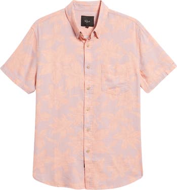 Carson Floral Short Sleeve Linen Blend Button-Up Shirt