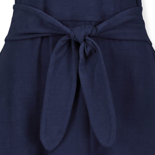 Hope & Henry Organic Cotton Tie-waist Knit Dress In Navy