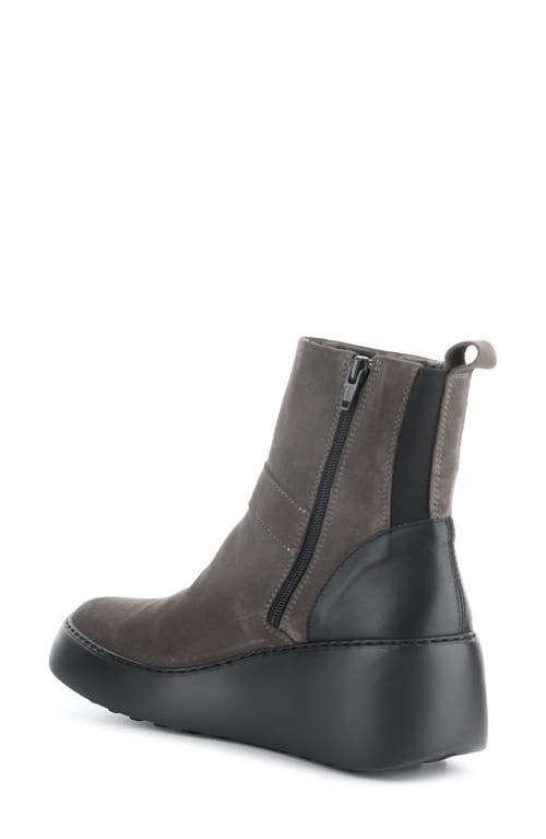 Shop Fly London Doxe Wedge Platform Boot In 001 Anthracite/black