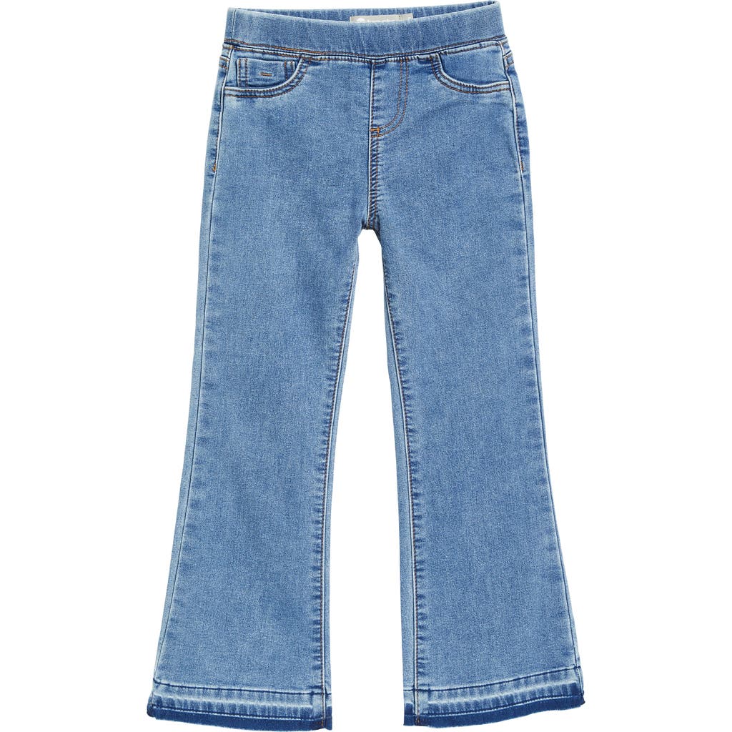 Tractr Kids' Pull-on Knit Flare Jeans In Light Indigo Wash