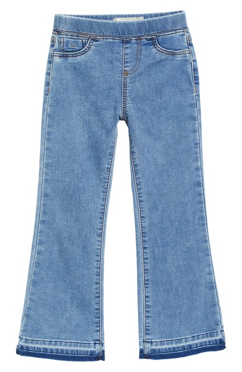 Shop Tractr Kids' Pull-on Knit Flare Jeans In Light Indigo Wash