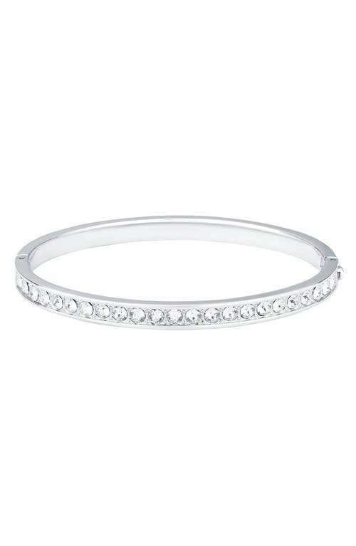 Clemara Crystal Hinge Bangle Bracelet in Crystal/Silver