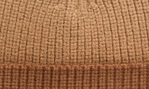 Jw Anderson Gradient Ombré Cuff Merino Wool Rib Beanie In Tobacco