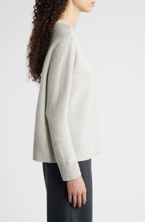 Shop Eileen Fisher Crewneck Organic Cotton & Recycled Cashmere Sweater In Sea Salt