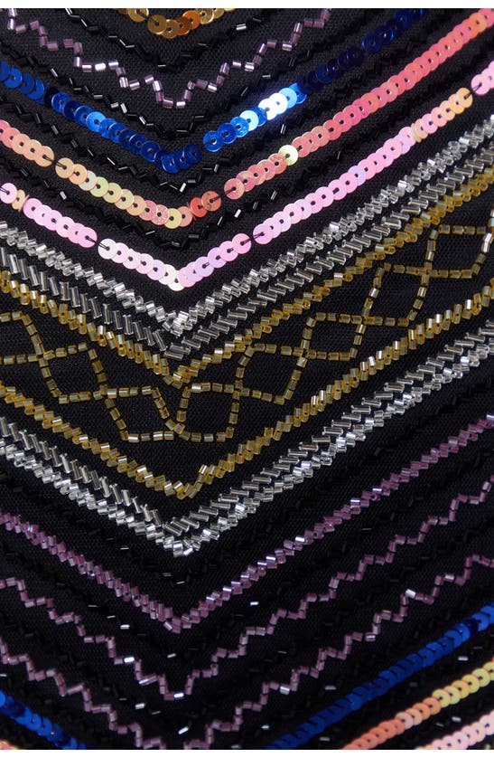 Shop Nasty Gal Sequin Beaded Fringe Micro Shorts In Black Multi