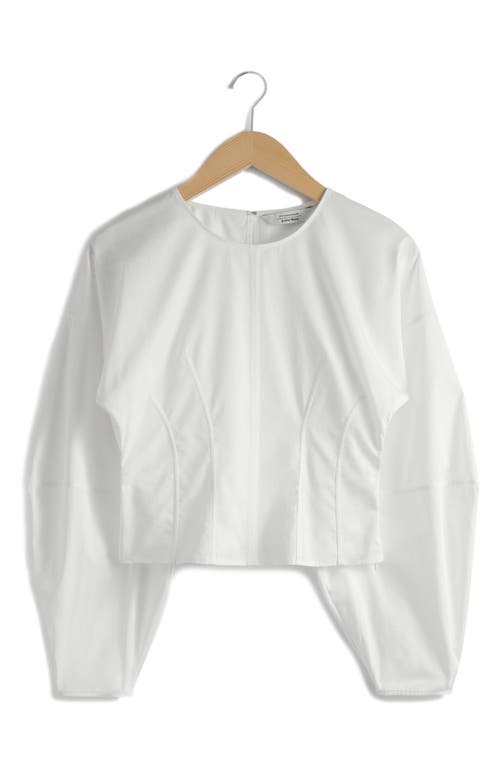 Shop & Other Stories Poplin Crop Top In White Light