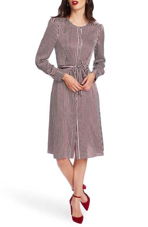 Crosby Stripe Long Sleeve Shirtdress in Soft Ecru