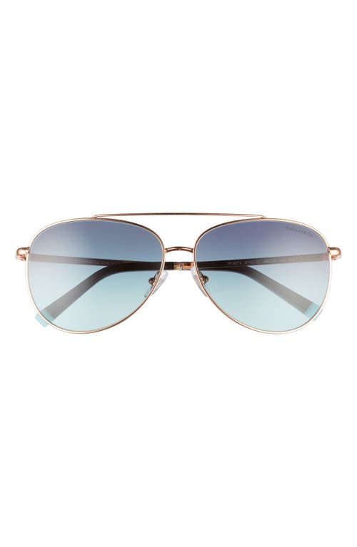 Tiffany & Co. 59mm Gradient Pilot Sunglasses in Rubedo/Azure Gradient Blue
