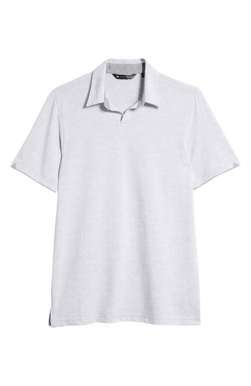 Shop Travismathew Late At Night Heathered Polo In Heather Light Grey