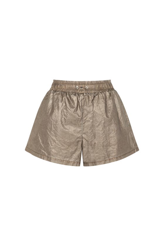 Shop Nocturne Nylon Mini Shorts In Rust/copper