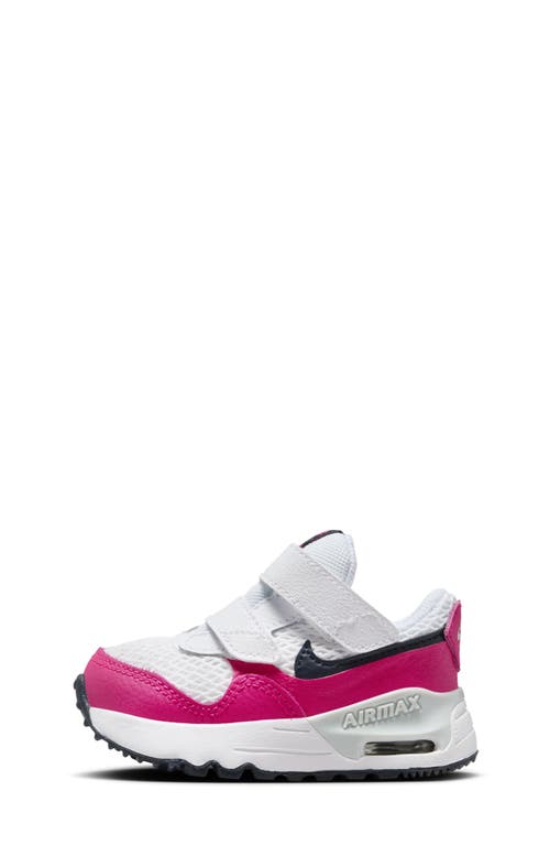 Shop Nike Kids' Air Max Systm Sneaker In White/pink/pure Platinum