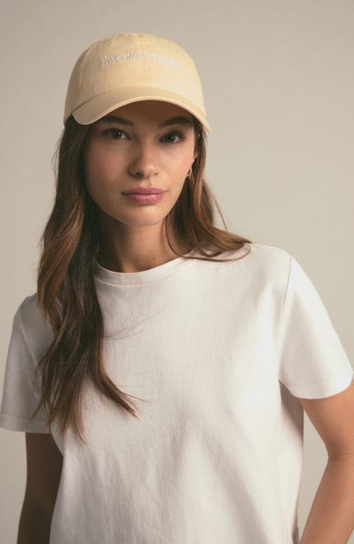 Shop Favorite Daughter Classic Logo Cotton Twill Baseball Cap In Buttercream/whit