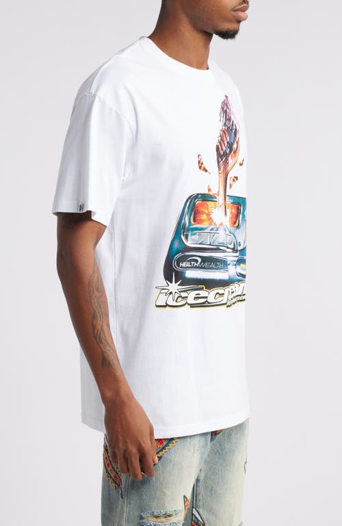 Shop Icecream Hit My Beeper Cotton Graphic T-shirt In White