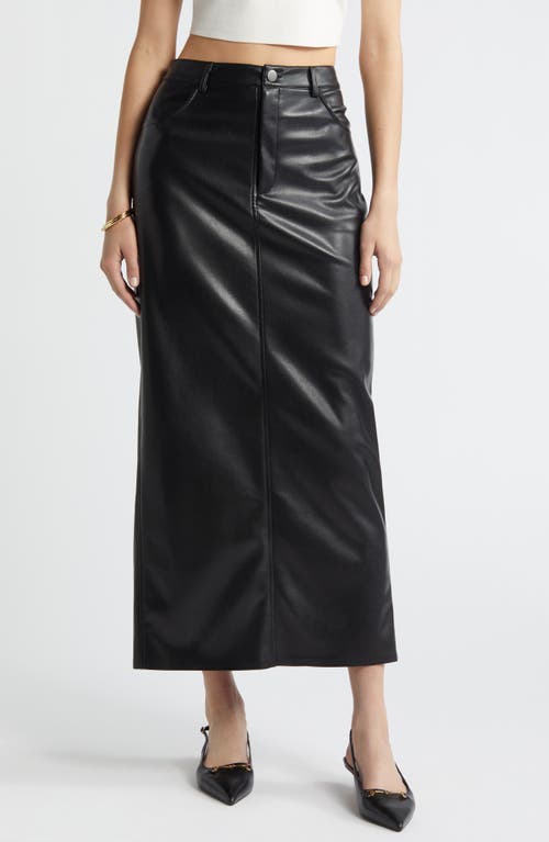 Shop Open Edit Faux Leather Maxi Skirt In Black