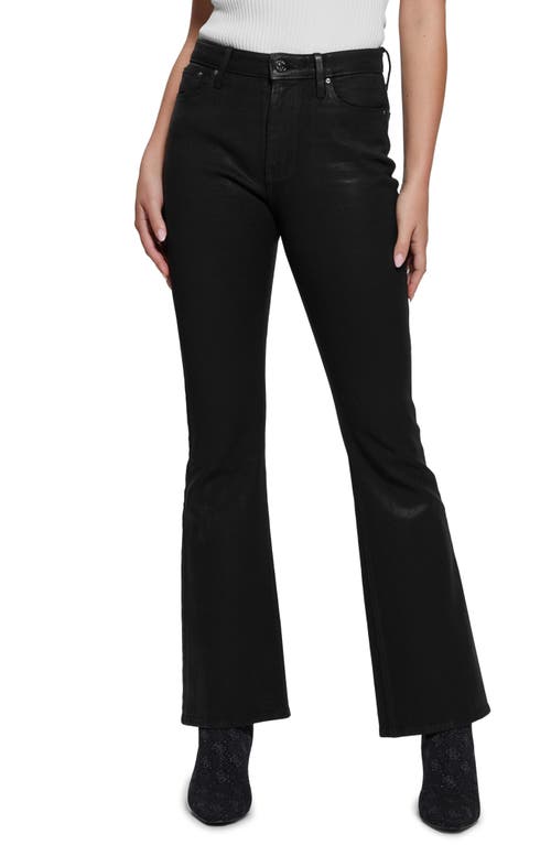 Sexy Coated Flare Jeans in Jet Black Multi