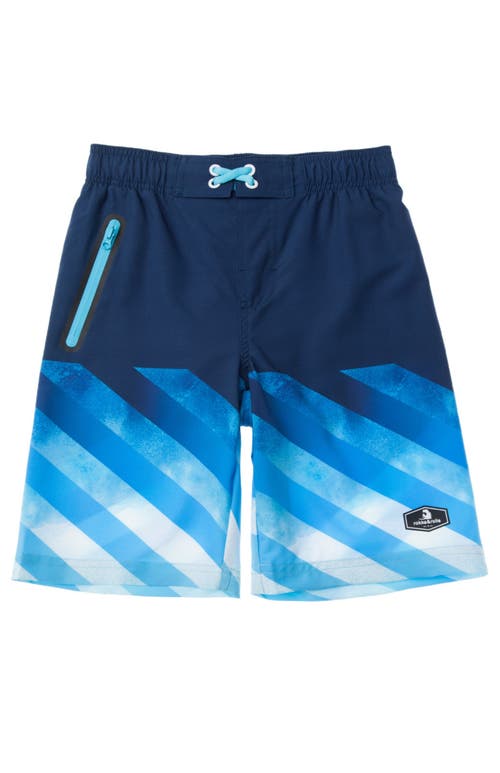 Rokka&rolla Kids' 4-way Stretch Quick-dry Swim Trunks With Mesh Lining And Upf 50+ Protection In Glacier Blue