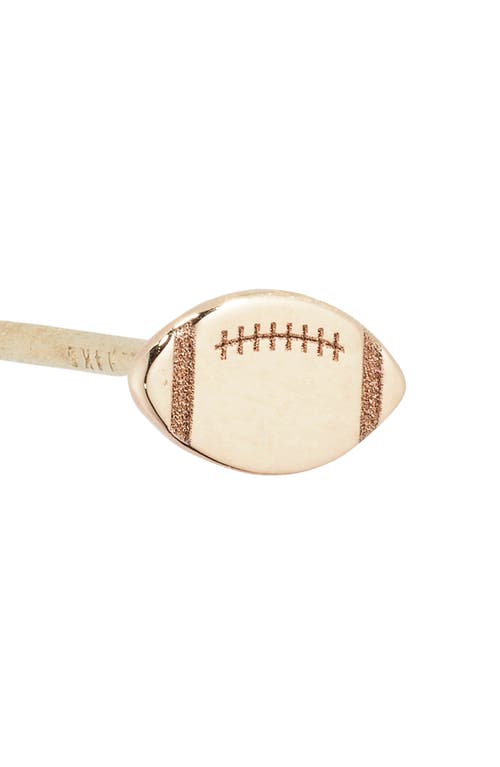 Zoë Chicco Itty Bitty Football Single Stud Earring In Yellow Gold