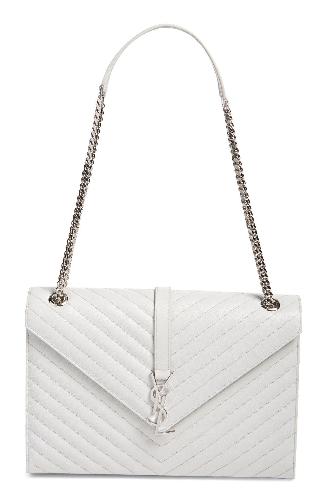 Saint Laurent 'Monogram' Chevron Quilted Leather Shoulder Bag Nordstrom