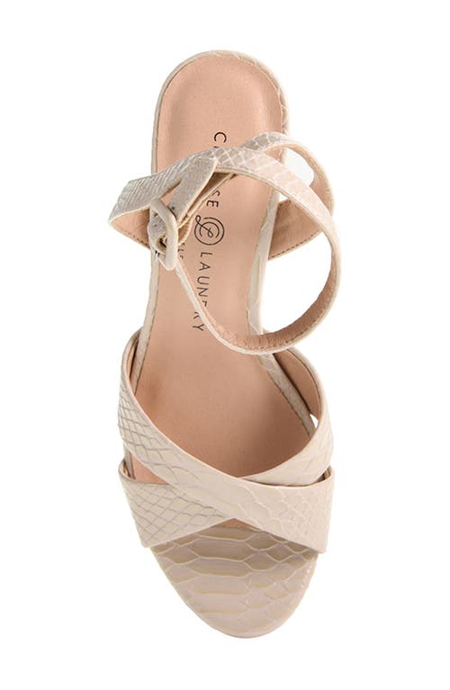 Chinese Laundry Thorie Snake Embossed Platform Sandal In Bone