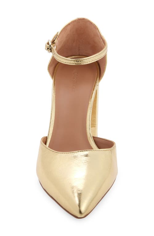 Nordstrom Paola Ankle Strap Pointed Toe Pump In Gold Metallic