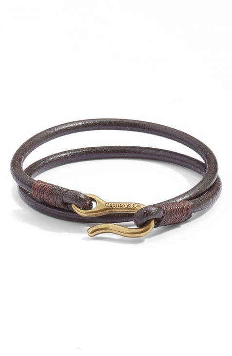 Men's Leather Cord Wrap Bracelet