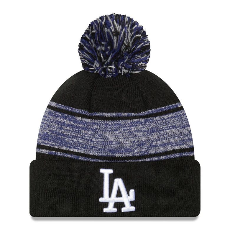 New Era Black Los Angeles Dodgers Chilled Cuffed Knit Hat With Pom