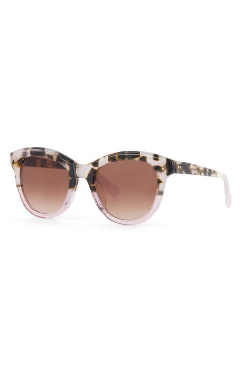 Shop Toms Gwyneth 52mm Round Sunglasses In Vintage Tortoise Pink Fade