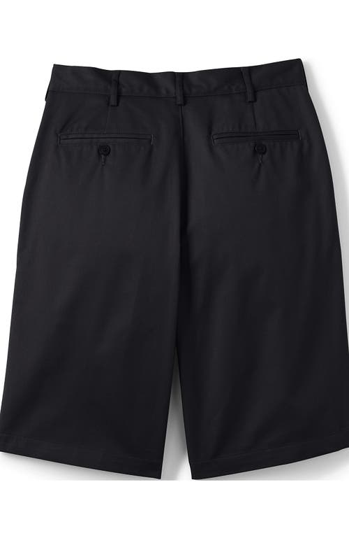 Shop Lands' End School Uniform Young  Plain Front Blend Chino Shorts In Black