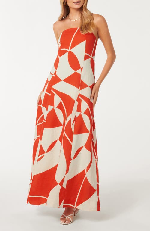 Amanda Strapless Maxi Dress in Vere Abstract