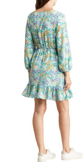 Long Sleeve Floral Cinch Waist Dress – Beloved Clothing Co.