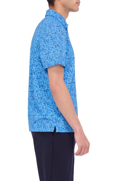 Shop Bugatchi Victor Ooohcotton® Abstract Print Polo In Classic Blue