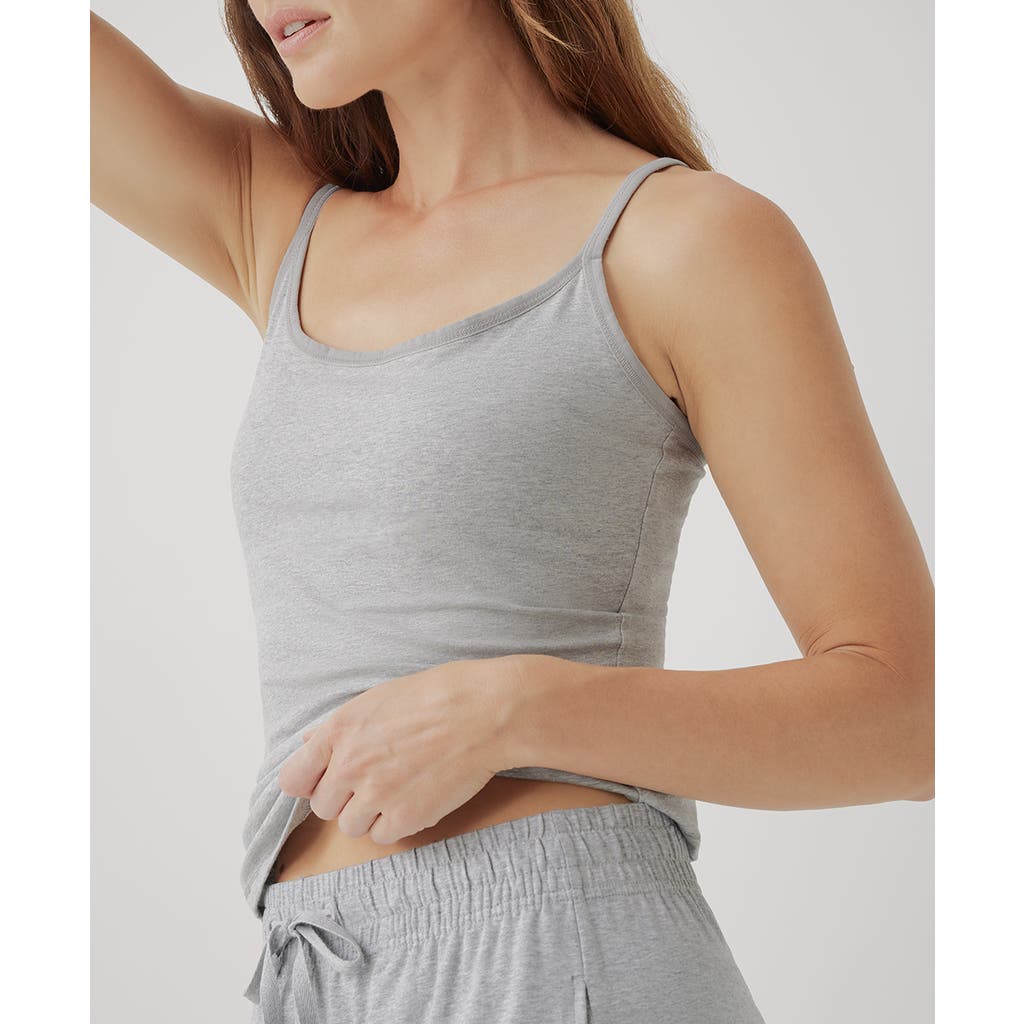 Pact Organic Everyday Shelf Bra Camisole 3-pack In Heather Basics