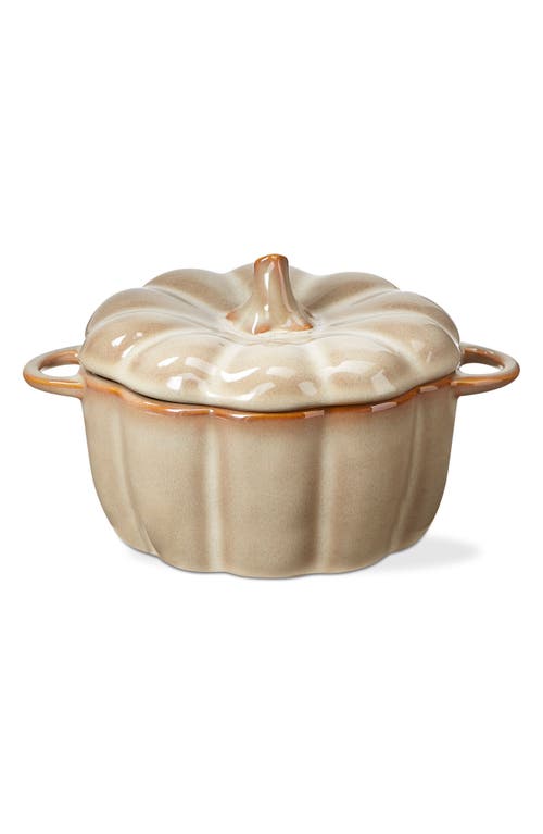 tag Pumpkin Baker with Lid in Beige 