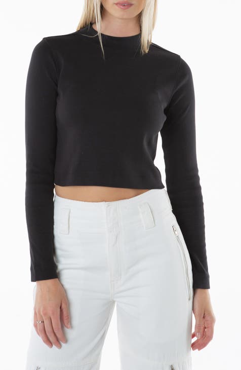 Organic Cotton Fine Rib Womens Long Sleeve Top - Black – Jamie Kay NZ